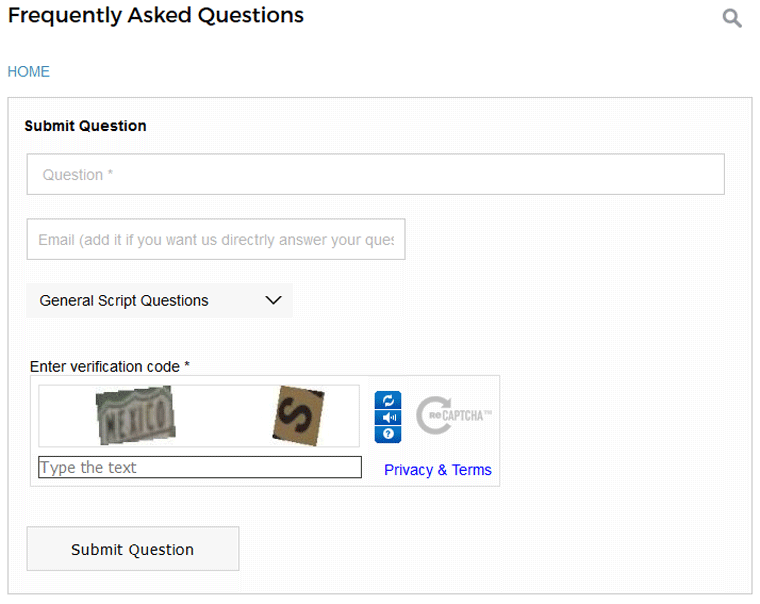 FAQ Script PHP - Submit Question