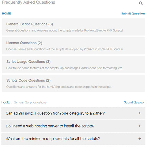 FAQ Script PHP