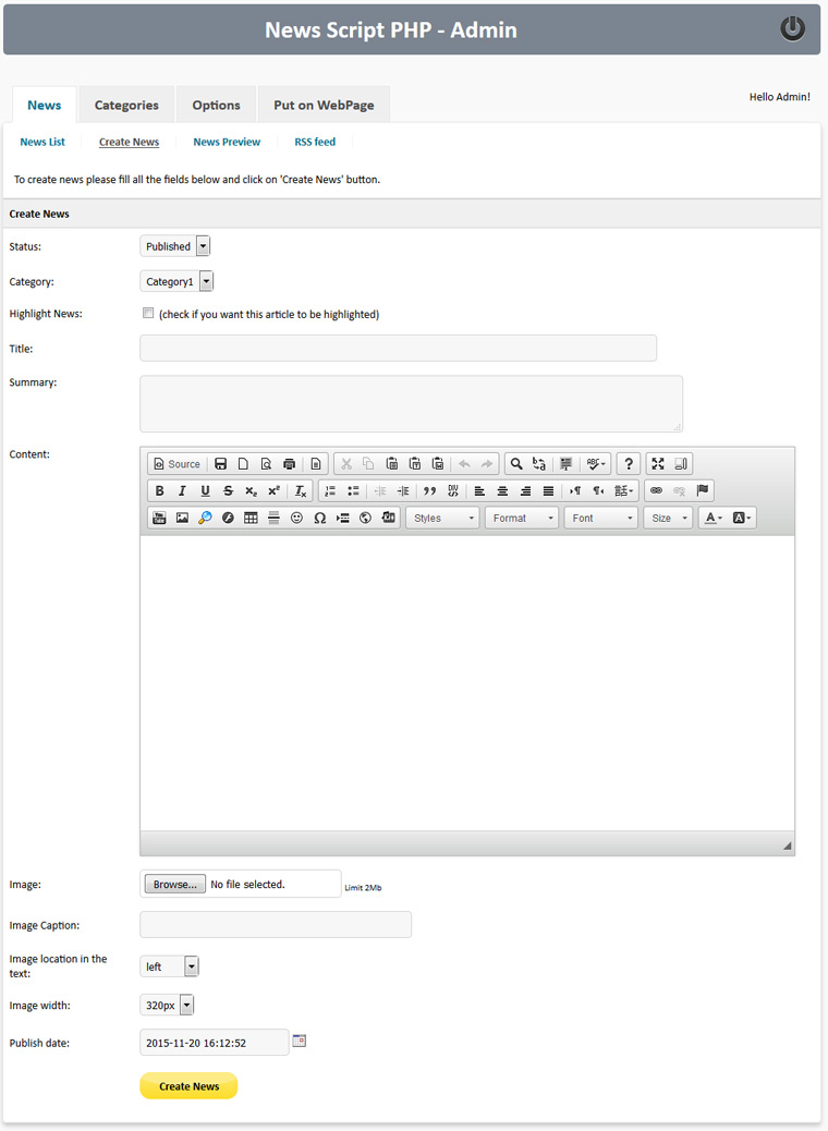News Script PHP DEMO